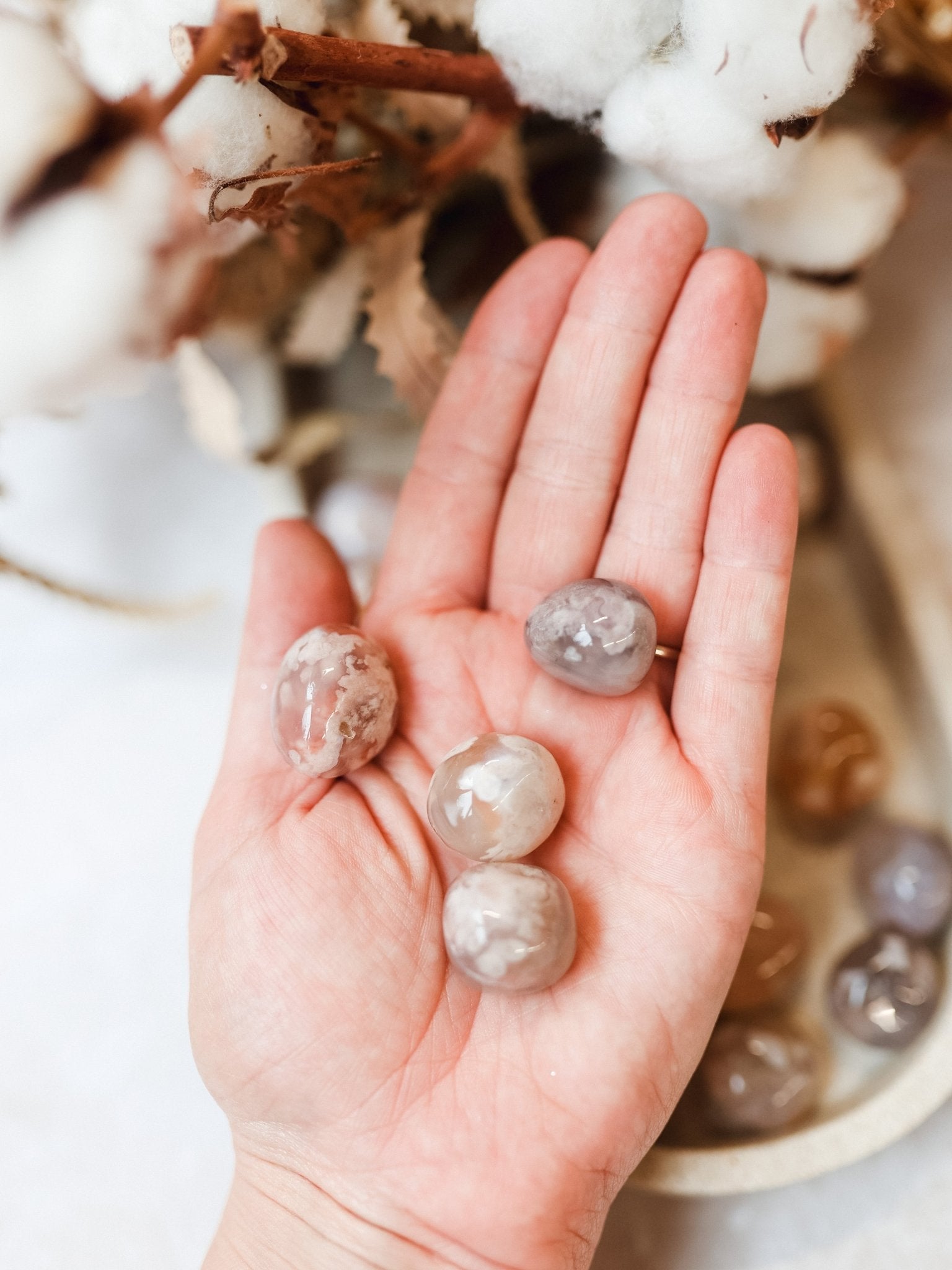 Flower Agate Tumble Stone - Knight Inspired